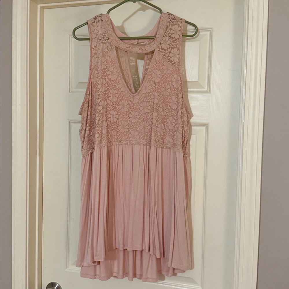 Torrid light pink Lace Knit Top